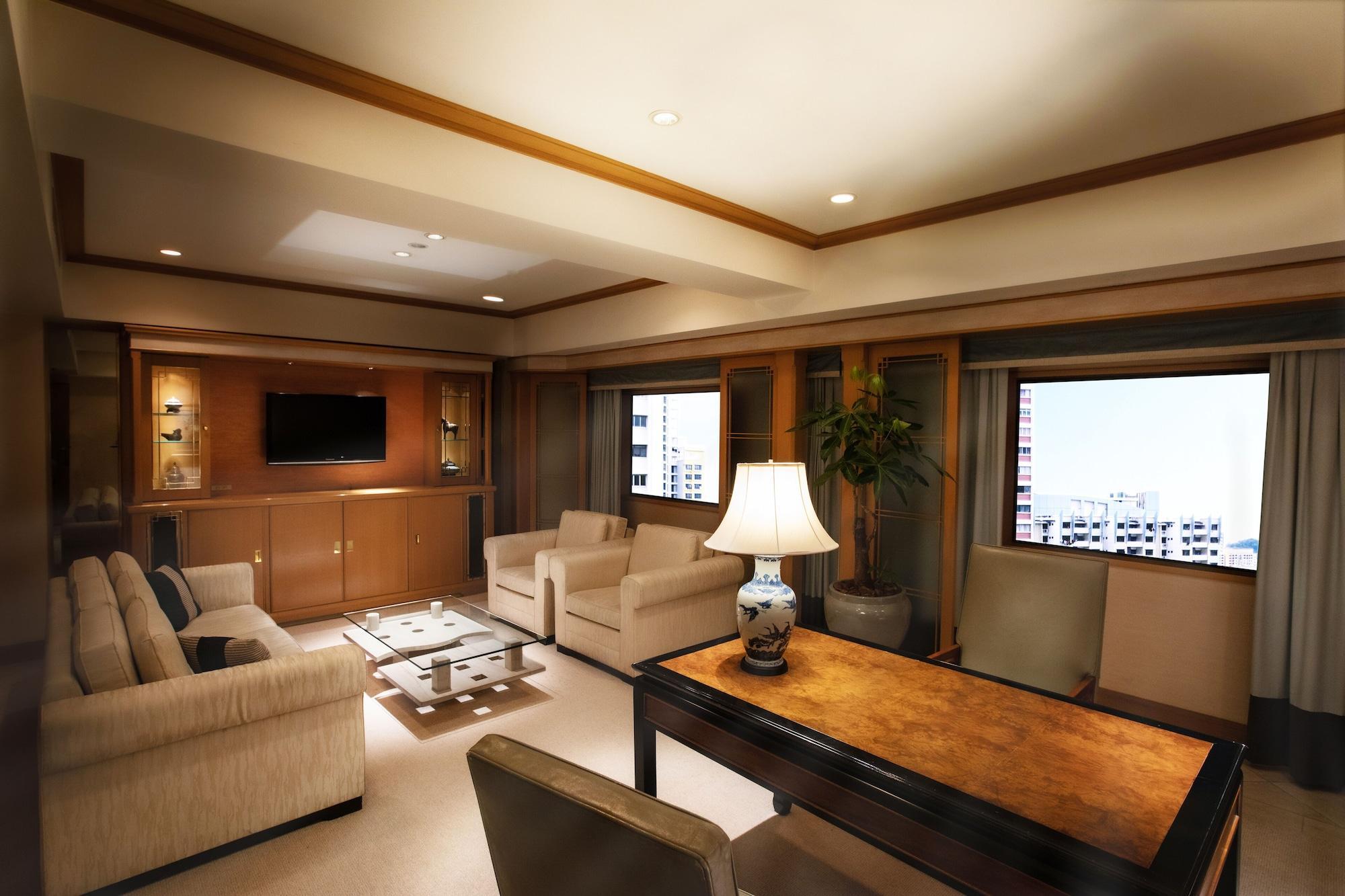 פוקואוקה Hotel New Otani Hakata מראה חיצוני תמונה A 3D rendering of a living room
